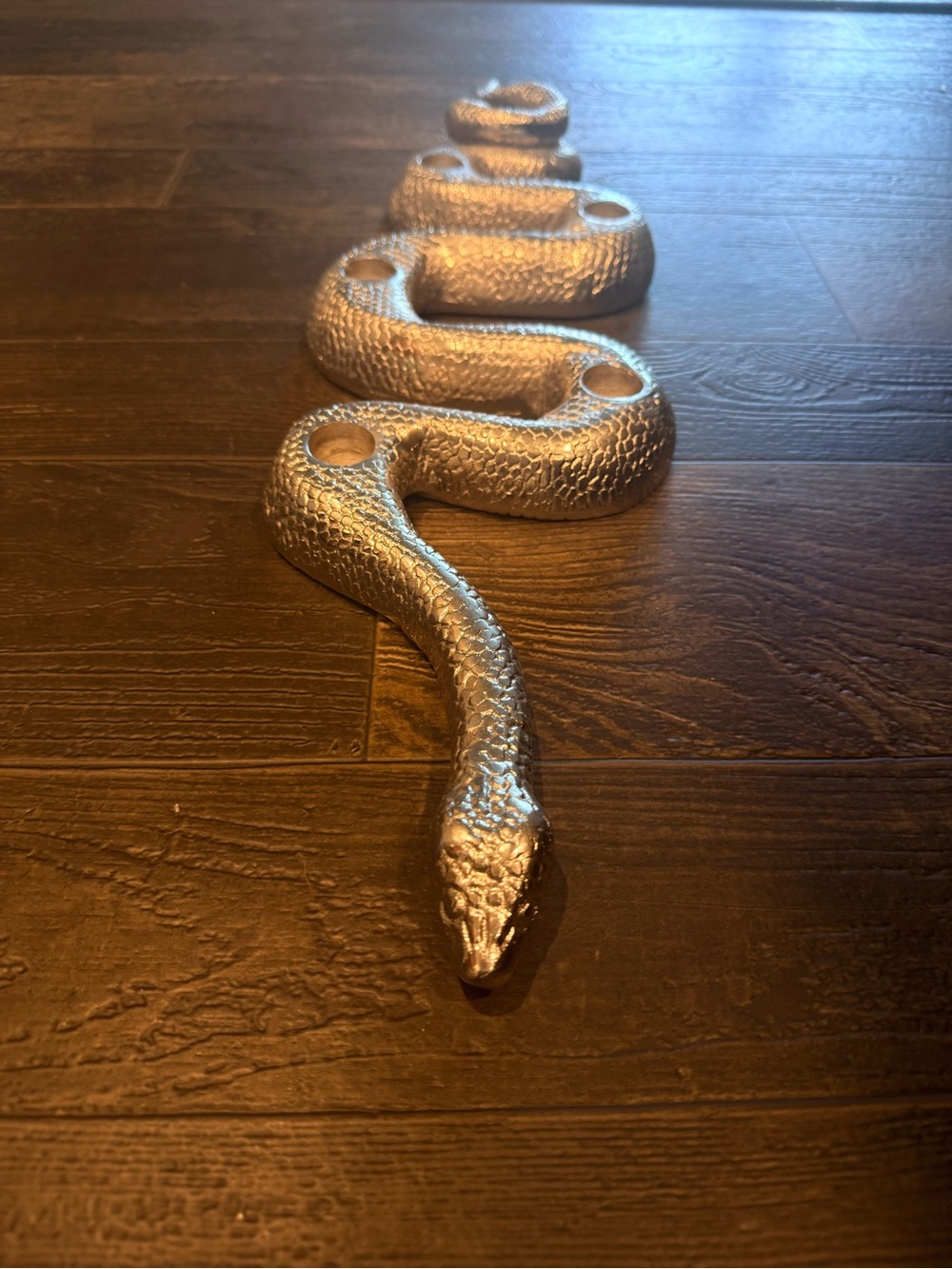 Rachel Zoe Silver Snake Serpent 5 Taper Candle Holder Candelabra 24”